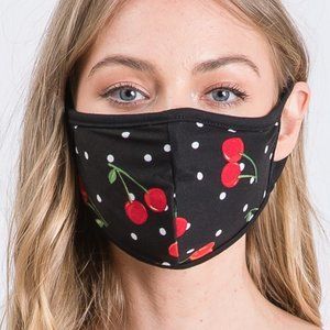 Cherry & Polka Dot Unisex Mask